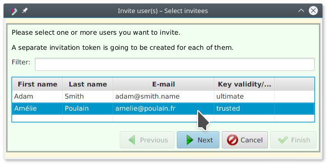 Invite (step 2)