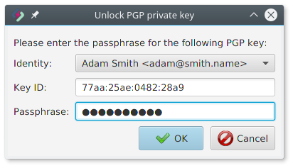 Unlock OpenPGP private key