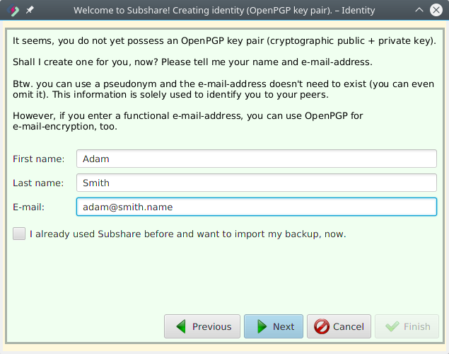 Create OpenPGP key pair (step 2)